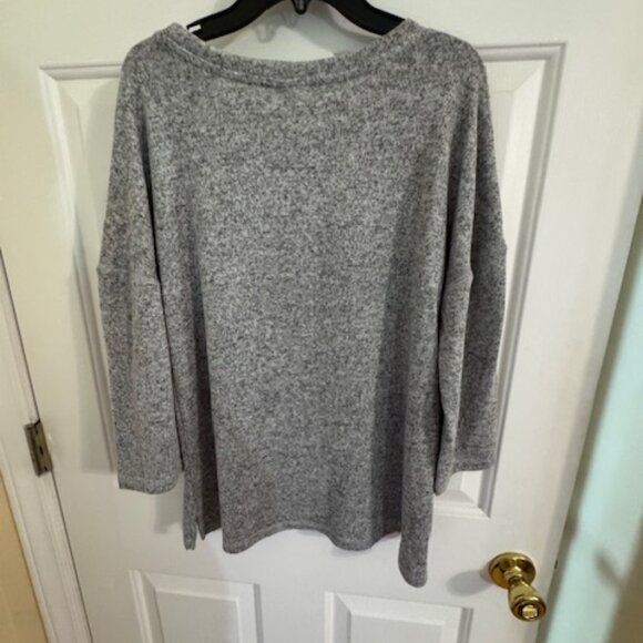 Rustic Thanksgiving Tunic Top - Boho Leopard Print Pumpkin Cozy Lounge Sweater M - Picture 7 of 9